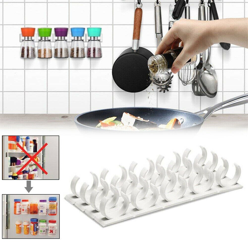 2/4 Lagen Kruidenrek Organizer Muur Kastdeur Opknoping Spice Jars Clip Haken Set Opslag Houder Grijper Keuken Accessoires
