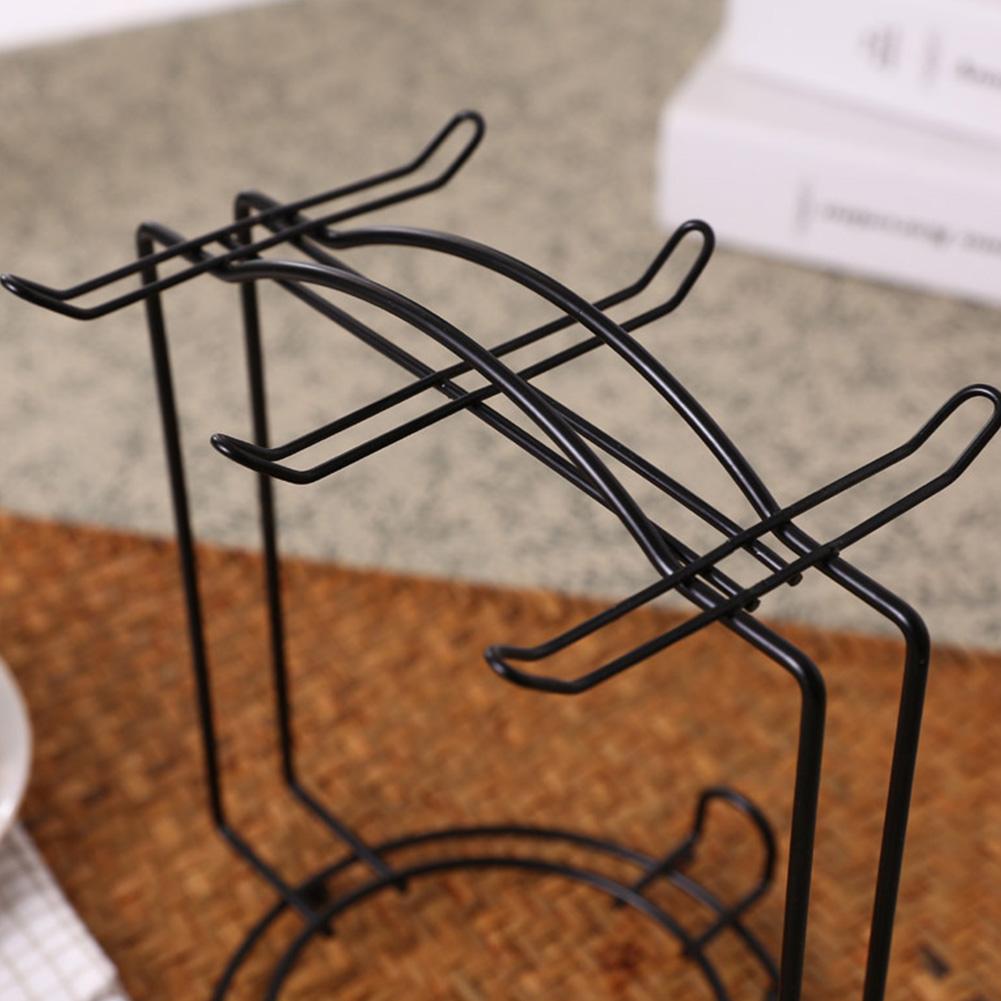 Innovative Multiple Hooks Mug Holder Glass Cup Rack Tea Black Coffee Anti-Rust Coated Steel Display Stand