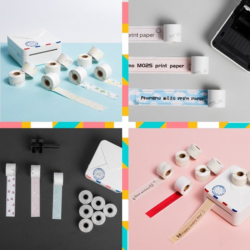 Phomemo Sticker Papier 9 Rolls Voor M02S M02 Pro Printer Naam Sticker 15Mm * 3.5M Zelfklevende foto Papers Samoprzylepny Voor Telefoon