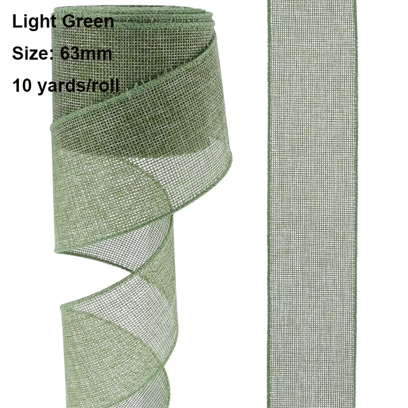 10 meter 63mm säckvävsband trådband enfärgat tygband för gör-det-själv-pyssel julklappsband krans festdekor: Antik zink