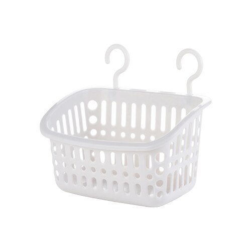 Wall-mounted storage basket plastic double hook kitchen snack basket bathroom shower storage basket WF9104058: M