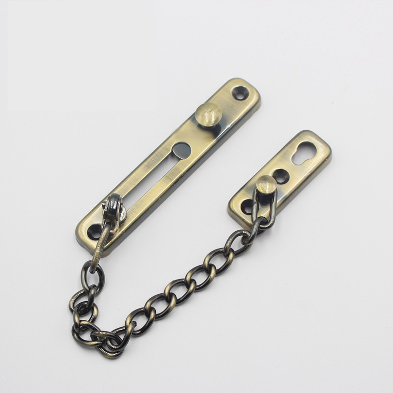 Door Chain Lock Stainless Steel Security Chain Guard With Spring Anti Theft Press Lock Heavy Duty Polished Door Latch With Screw: Style 2