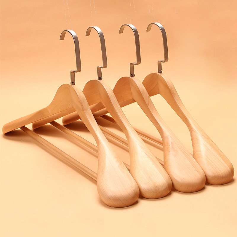5pcs/lot 40cm and 44cm adult wooden hanger big coat hangers for clothes rack