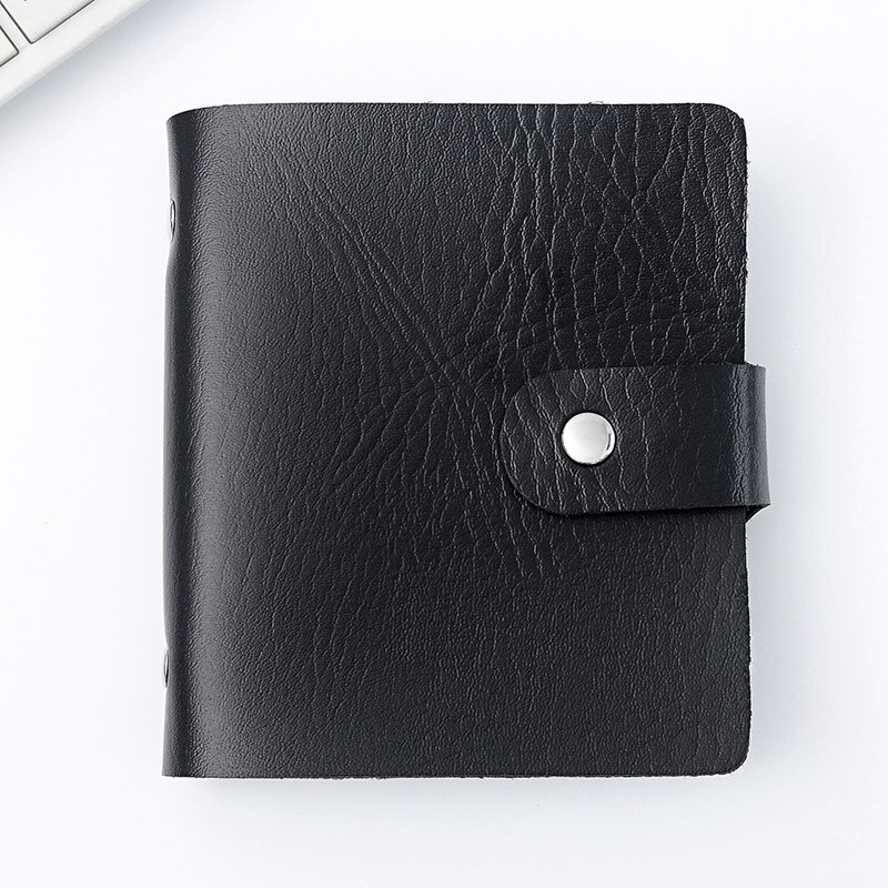 Mini PU Name Card Holder Card package Business Card Holder Card Book Leather Office School Supplies: Black