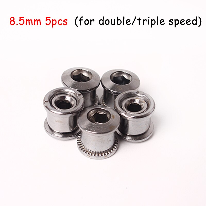 Krsec 5 stuks mtb kettingbladbouten 8.5mm 6.5mm fiets kettingblad sliver crew mountainbike racefiets crank schroef schijf fietsonderdelen: 5pc 8.5 zilver