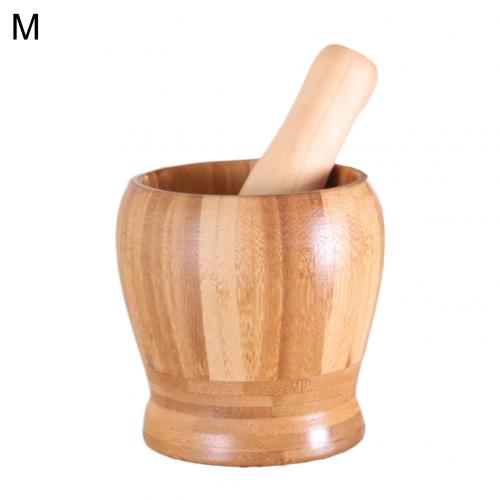 Household Garlic Pounding Pot Multifunctional Wooden Pounding Medicine Pot Manually Grinding Chinese Medicine Pot Kitchen Tool: M