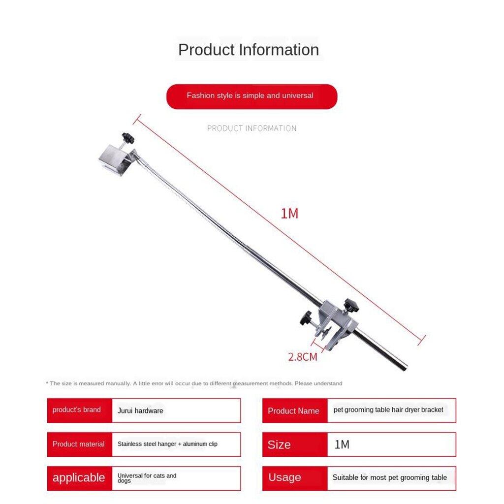 DOG GROOMER OVERHEAD ARM&CLAMPS RESTRAINT SUPPORT SYSTEM For GROOMING TABLE
