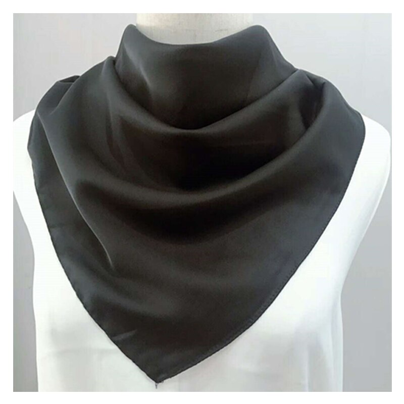70*70 Cm Bandana Hoofddoek Voor Vrouwen Zijde Satijn Haar Sjaals Vrouwelijke Leuke Zakdoek Hals Sjaals Voor Dames groen Zwart Wit