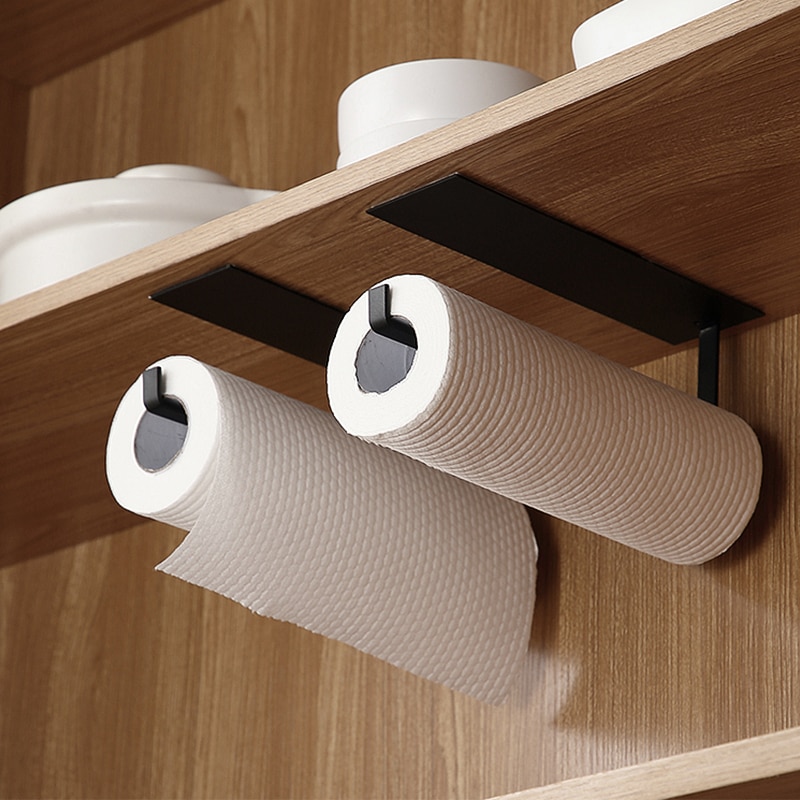 Suporte de toalha de papel ganchos cozinha organizador de armazenamento gadget conjunto ferramentas gabinete utensílio coisas acessórios suprimentos