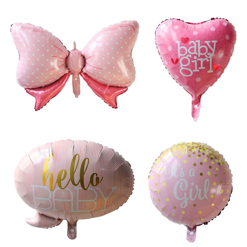 4 kpl/erä baby shower se on poika/tyttö ilmapallot 1st syntymäpäiväpallo kruunu jousi globot juhlakoristeet lasten ilmapallo sarjakuvahattu: 4