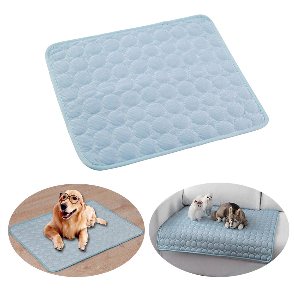 Hond Koeling Mat Ijs Pad Huisdier Groot Formaat Ijs Zijde Koele Huisdier Zomer Kat Cooling Deken Kussen Indoor Seat Puppy huisdier Mat: Light Blue / XS 40x30 cm