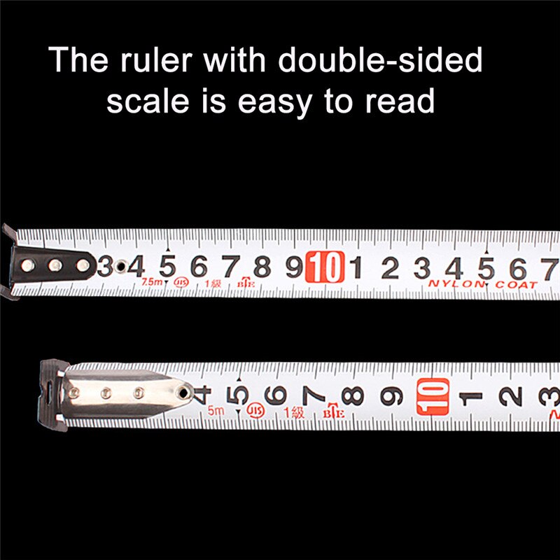 Medida de cinta 3/5/7 5M de aleación de regla medidora de acero de doble cara de medición de la escala cinta portátil para gobernante con freno de cuerda de seguridad