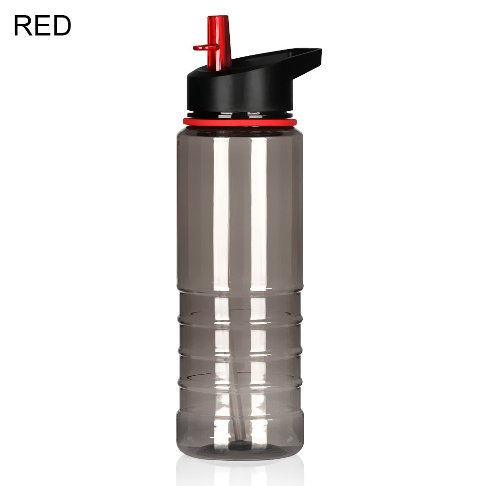 700ML Flip Straw Drink Healthy Water Bottle Cycling Hiking Camping Drink Bottle with Lid Outdoor Portable Bottle: red