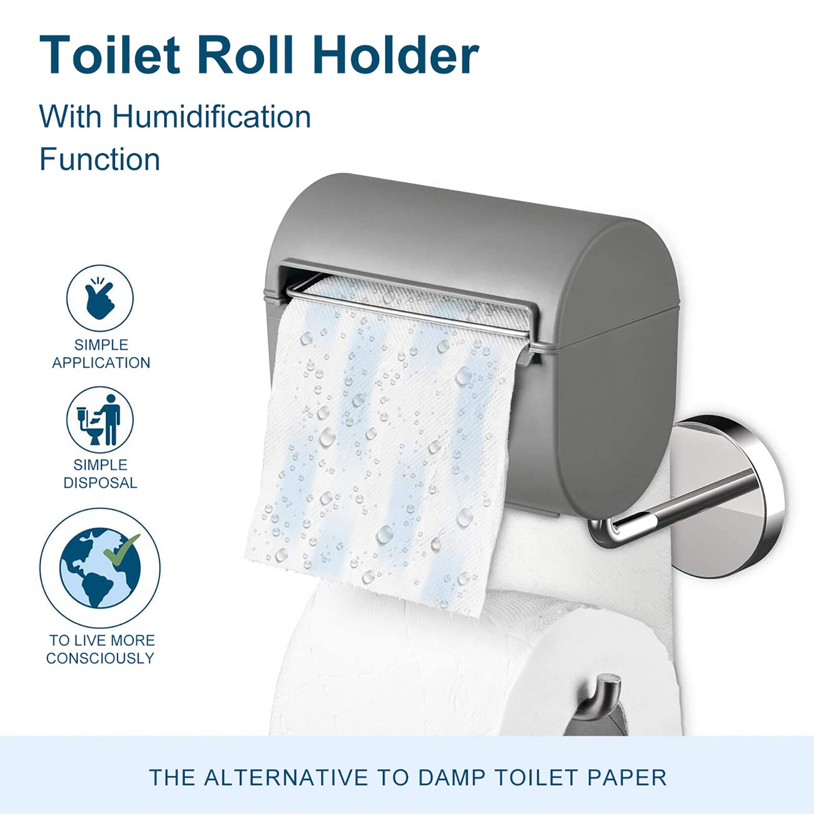Toiletrolhouder Wall Hang Papier Dispenser Badkamer Papierrolhouder Auto Make Vochtig Papier Voor Keuken Badkamer