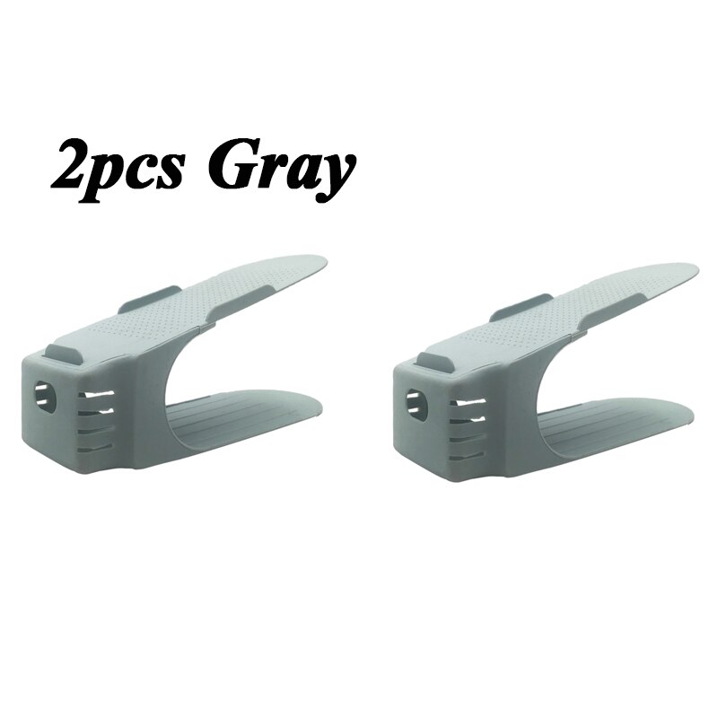 Porte-chaussures rangement pour chaussures Double porte-chaussures, porte-chaussures, porte-chaussures à usage domestique: 2pcs Gray