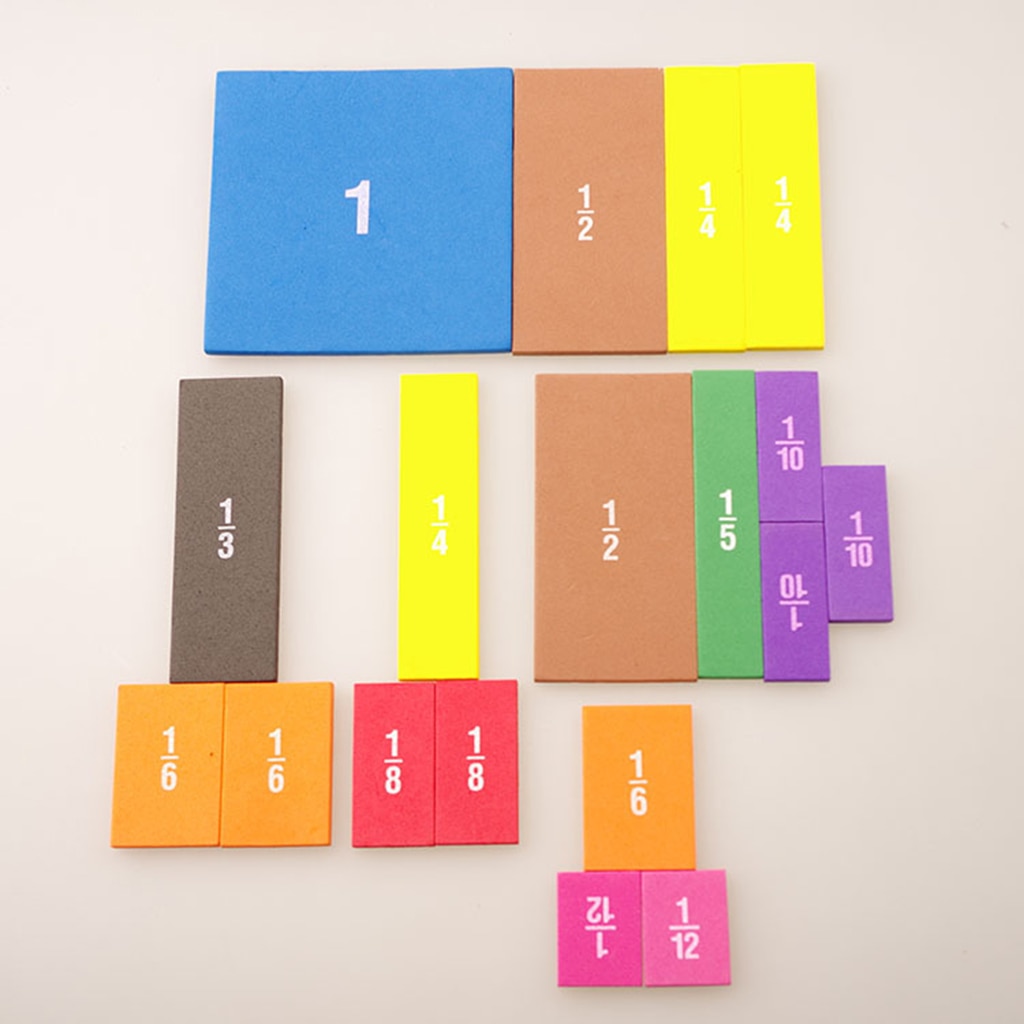 22x Fraction Tiles Calculate Math Kids Toys for Elementary School