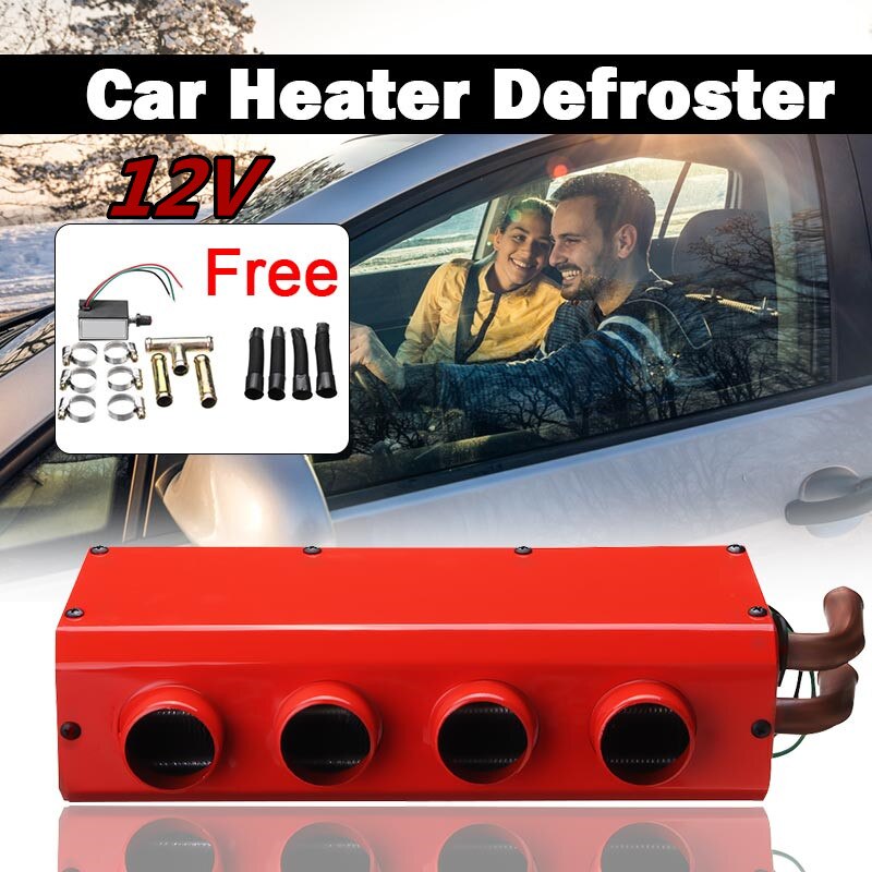 12V 24V Universele Auto Elektrische Kachel Verwarming Ventilator 4 Poort Ijzer Compacte Auto Heater Voorruit Ontdooier Voor Rv camper Boten