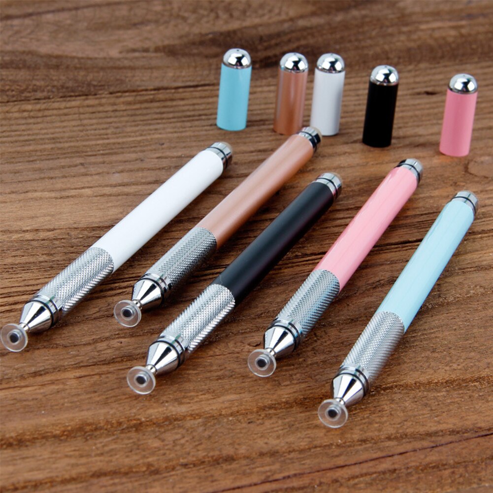 Schrijven Touch Screen Metalen Stylus Pen Zuignap 2 In 1 Universele Multipurpose Capacitieve Draagbare Kantoor Glad Tekening