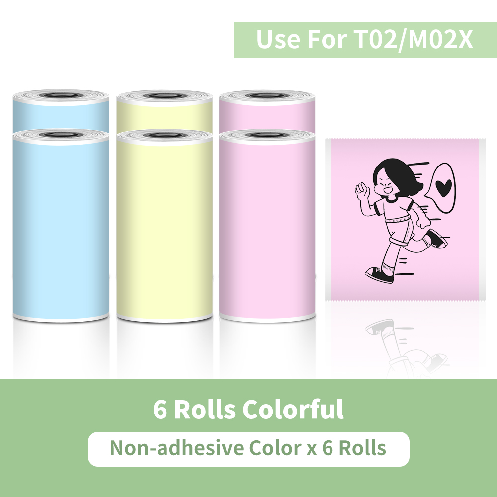 T02 Portable Printer Phomemo Mini Sticker Printer Self-adhesive Labels Inkless Sticker Printer for Journal, Notes, Photo, DIY: Blue