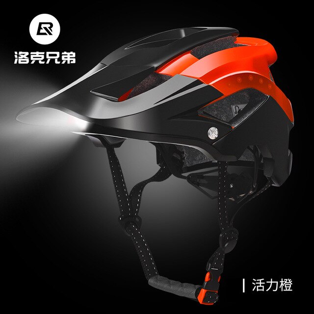 ROCKBROS Bike Headlamp Night Cycling Helmet With Glowing Headlight Warning Light MTB Bicycle Helmet Rechargeable Safety Cap