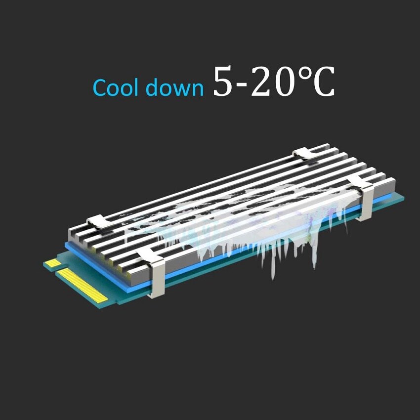 GLOTRENDS 22110 NVMe Heatsink M.2 Heatsink SSD Heatsink for 22x110 M.2 SSD with Silicone Thermal Pad