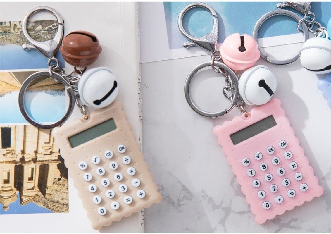 1PC de lindo Mini portátil de energía Solar de la calculadora Digital de tarjeta de Kawaii calculadora para oficina de los estudiantes