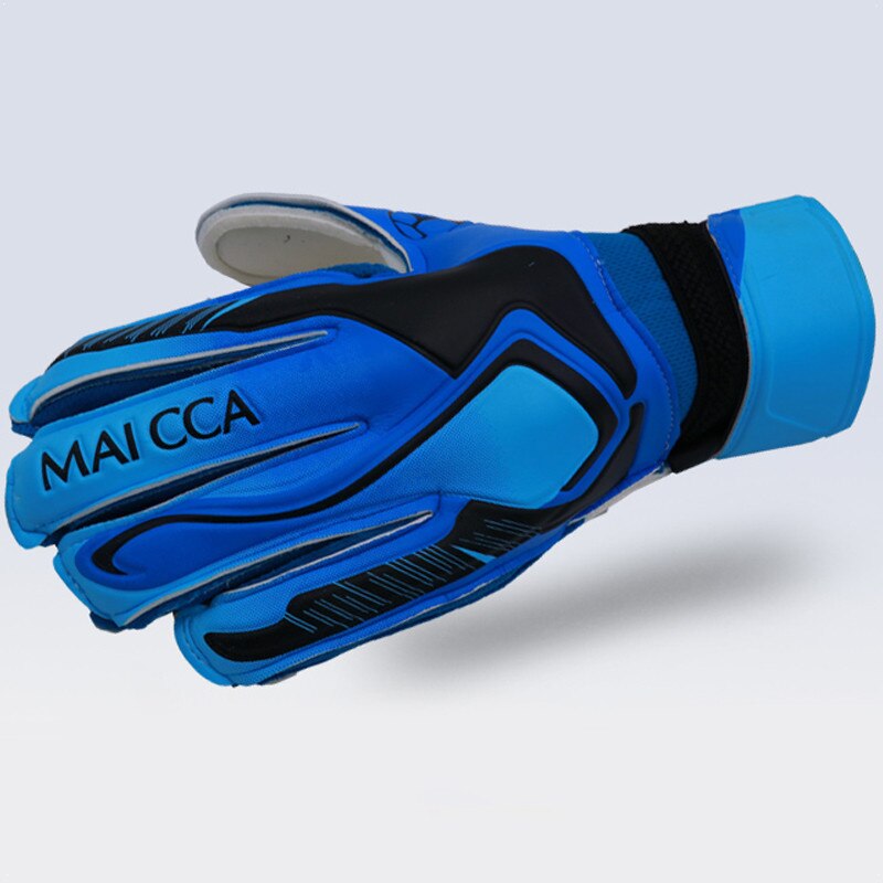 Børn mænd målmand fodbold handsker fyldt latex skum fodbold målmand handsker 5 finger gemme vagt: Blå / Størrelse 5
