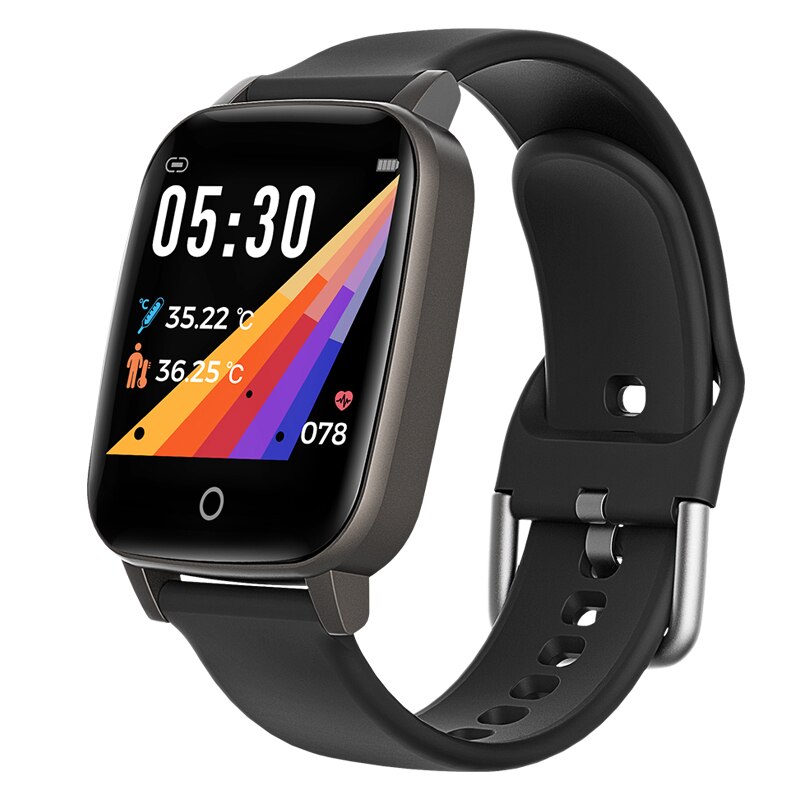 LIGE Smartwatch - Body Temp & Heart Rate Monitor - Fitness Tracker for Android & iOS - 1.3" Display: Black