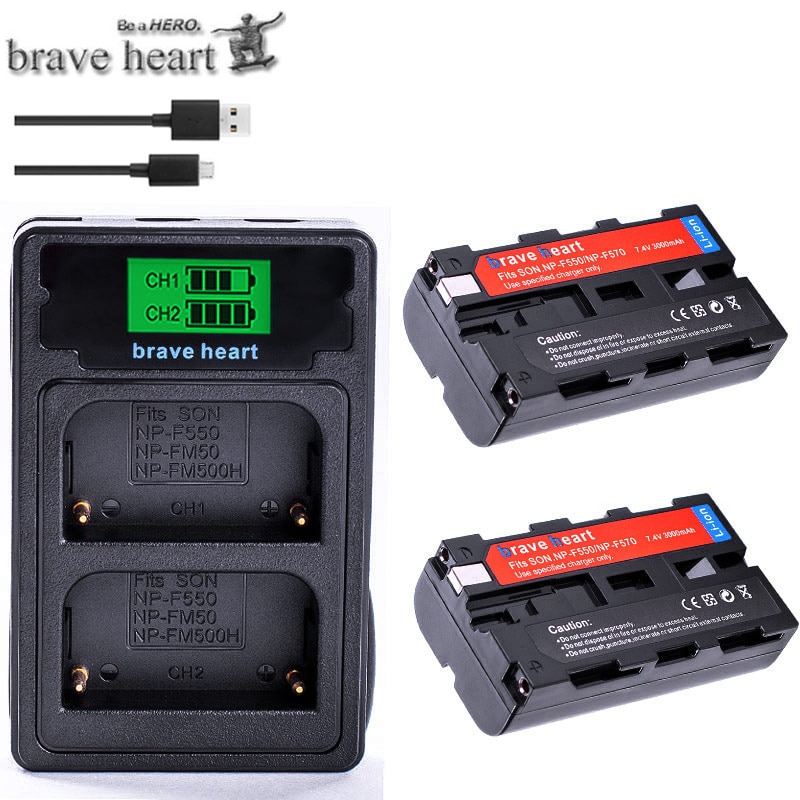 NP-F550 Batteries + NP-F530 NP F550 F570 Charger for Sony NP-F570 CCD-SC55 CCD-TRV81 DCR-TRV210 MVC-FD81 NP-F730 NP-F750 Hi-8