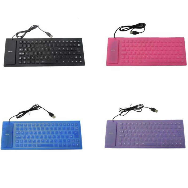 85-key Computer Keyboard Silicone Mute Soft Keyboard Portable Mini Laptop Pc Folding Waterproof Keyboard