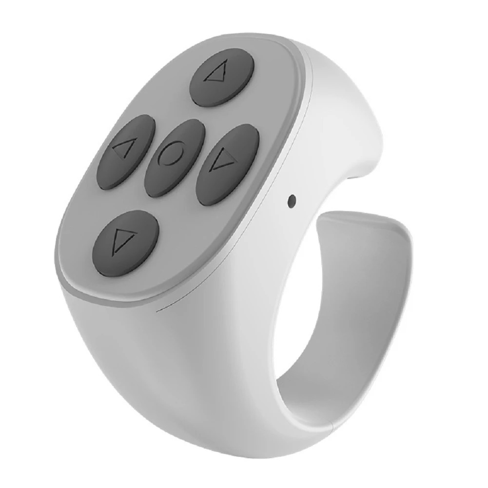 For TikTok Ring Bluetooth Remote Control Fingertip Selfie Video Controller Automatic Page Turner Browsing For Mobile Phone: WHITE