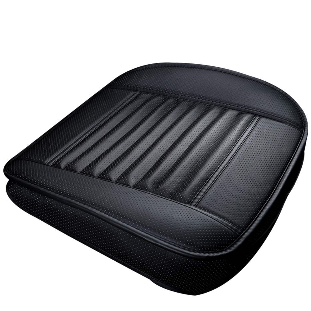 Housse de protection antidérapante pour siège de voiture, cuir PU, charbon de bambou: black