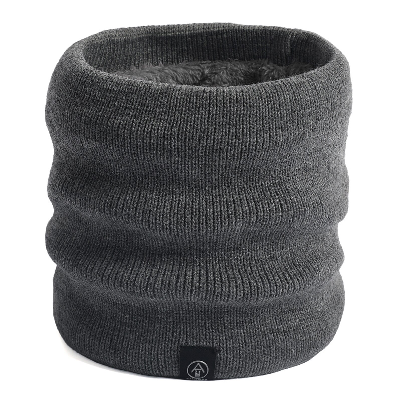 Winter effen ringen sjaals dikke warme nek sjaal kraag snood sjaal ski klimmen winter breien kraag sjaal voor vrouwen man: Donkergrijs