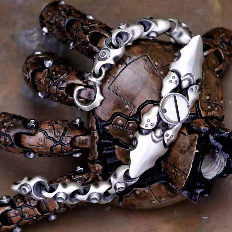 Awangardowy mistrz Mecha król tendencja w modzie linia włosów bransoletka mężczyzna Mecha podwójny krab klip biodro chmiel bransoletka biżuteria akcesoria