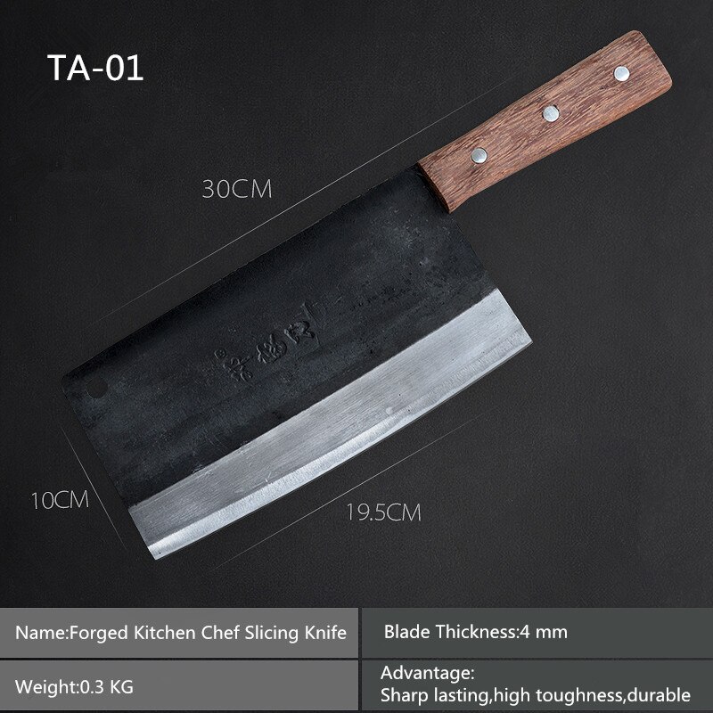 Deng knivar handgjorda kockkniv kök skiva kött grönsak multifunktionella knivar smidda knivar: Vit