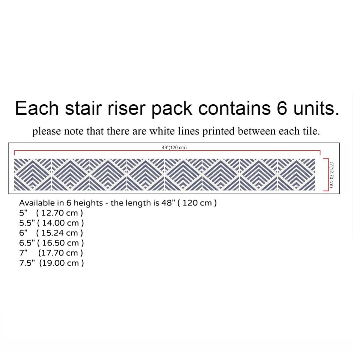 Vinyl Stair Stickers Mural for Stairs Decoration PVC Removable Self Adhesive 3D Sticker Decals 19x120cmx6pcs: 2021TS002-2 / 15.2cmx120cmx6pcs