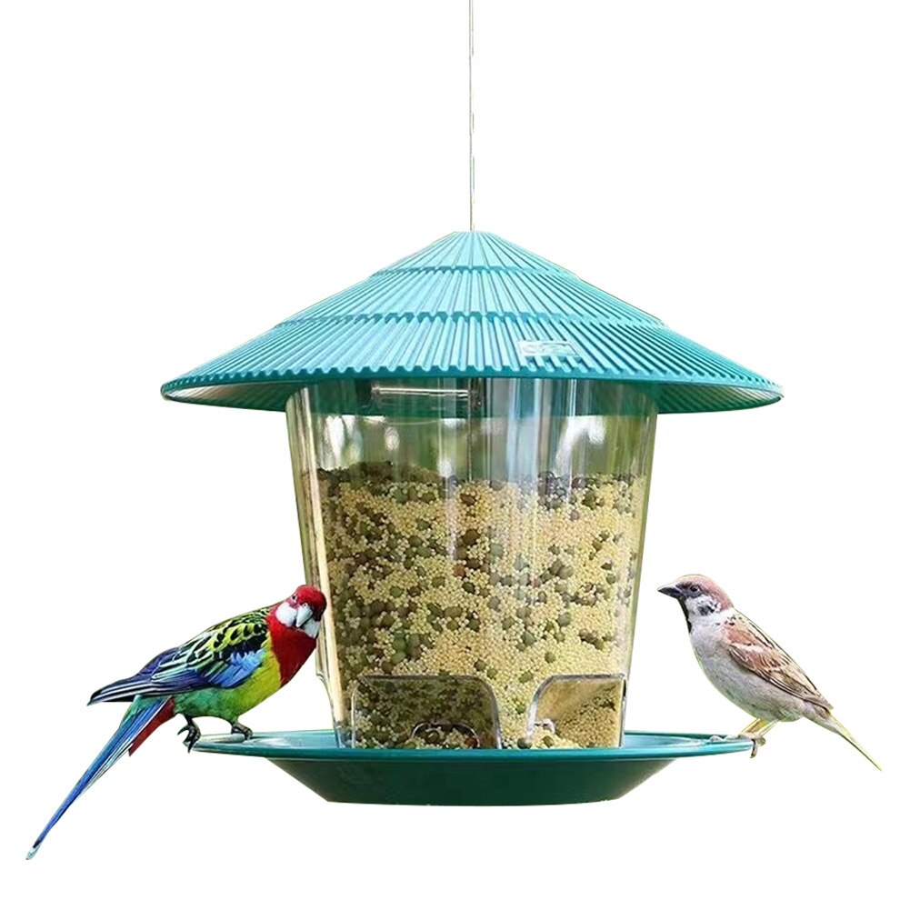 Window Bird Feeder Acrylic Transparent Window Bird Feeder Tray Bird House Pet Feeder Suction Cup Installation House Type Feeder: 17x17x18cm