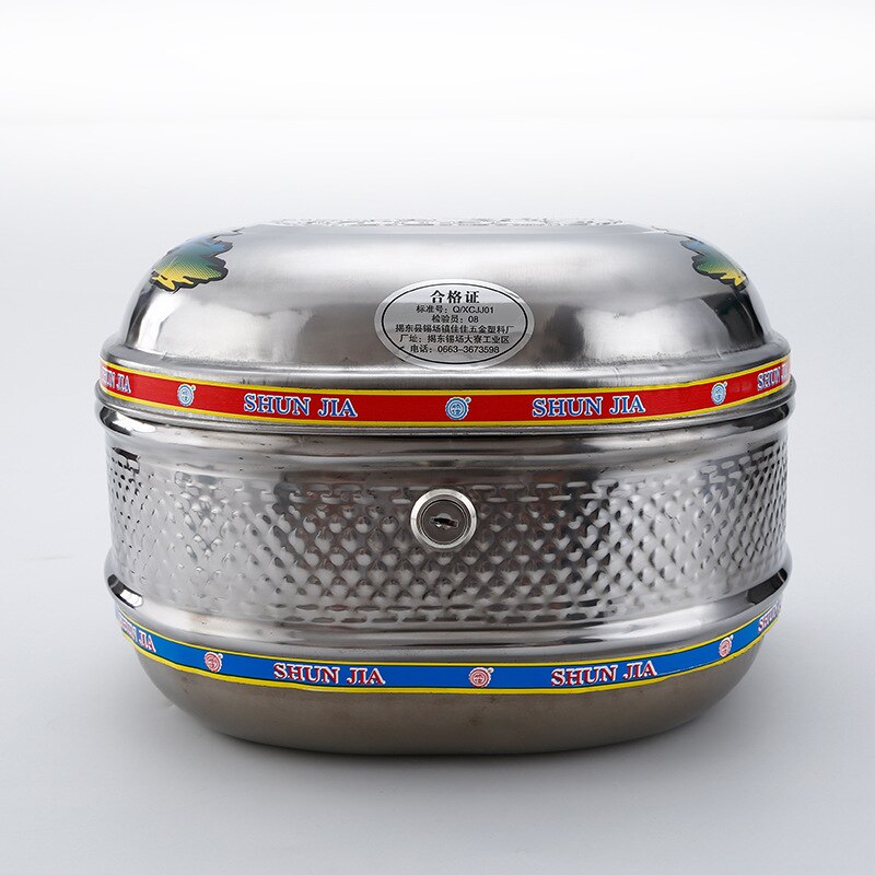 Stainless steel motorcycle trunk, electric vehicle trunk, thick screw fixed motorcycle trunk motorcycle storage box