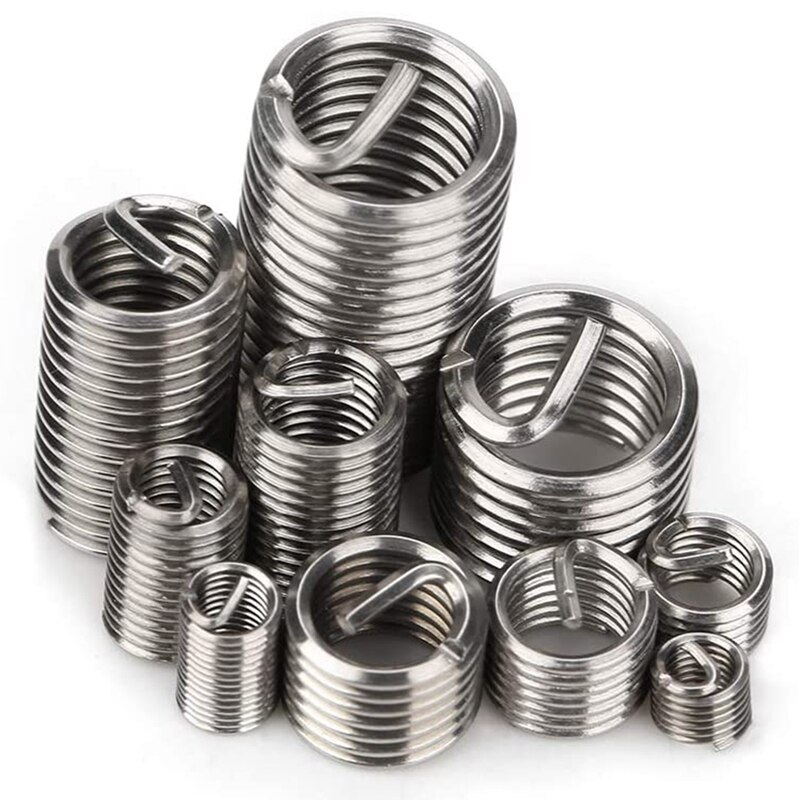 150Pcs Thread Repair Inserts M3 M4 M5 M6 M8 Stainless Steel Heli Coil Thread Repair Insert Wire Thread Insert Assortment