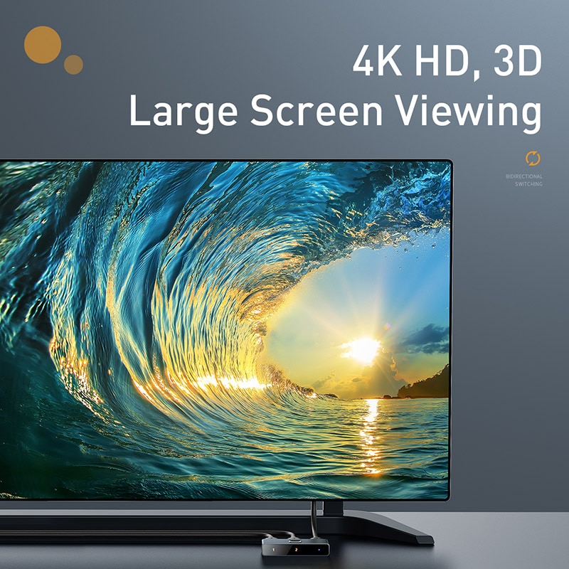 Baseus 4K Hd Switch Hdmi-Compat Adapter Voor Xiaomi Mi Box Hd Switcher 1x 2/2X1 Voor PS4/3 Tv Box Schakelaar 4K Hd Bi-Richting Schakelaar