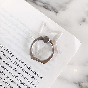 Universal Stent Mobile Phone Holder Stand Finger Ring Magnetic For cute Cell Smart Phone Transparent holder for iphone XS MAX 8: star