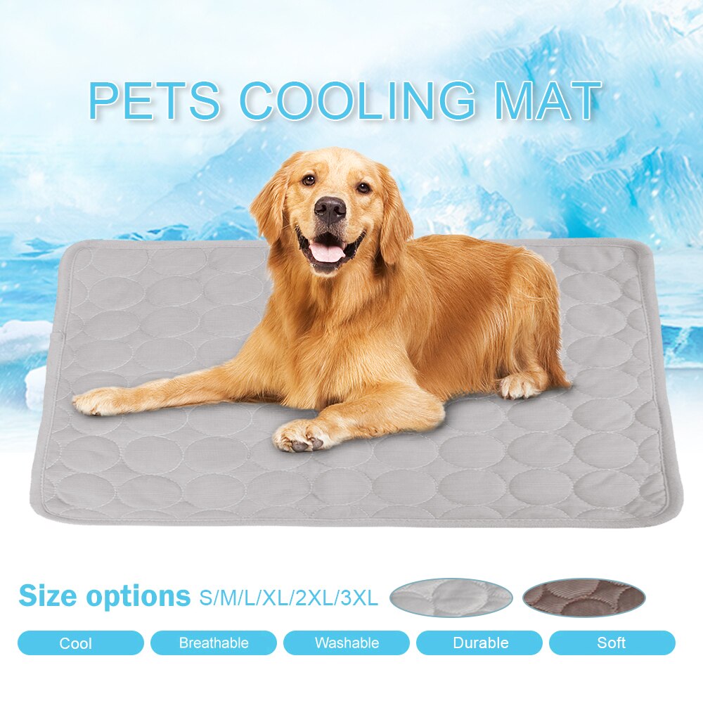 Almohadilla para mascotas alfombra refrescante para verano, camas para perros, esterillas para café, mascotas, almohadilla para hielo, fresco frío de seda, colchón térmico a prueba de humedad, cojín para cachorros