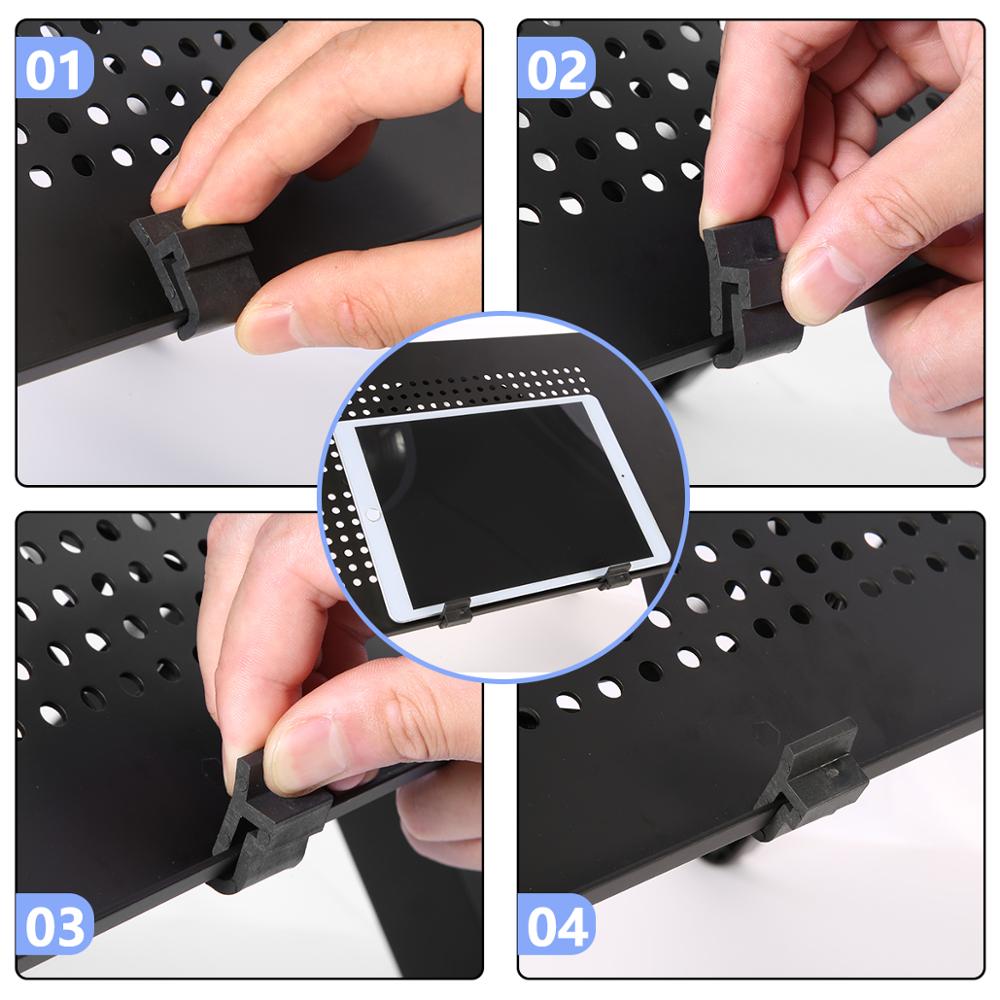 Laptop Table Folding Aluminum Computer Desk Adjustable Bed Sofa Office Notebook Table Dual Cooling Fan PC Stand With Mouse Pad