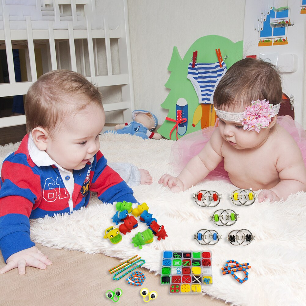 24Pcs Niet-toxische Anti-Angst Stress Autisme Speelgoed Voor Hand-Oog Coördinatie Puzzel Kindje Vroeg educatief Speelgoed
