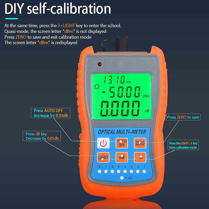 2 in1 VFL 10mW 30mW Visual Fault Locator Fiber optic test pen FTTH Fiber Optic Tool Kit Fiber Optical Power Meter -50 + 26dBm
