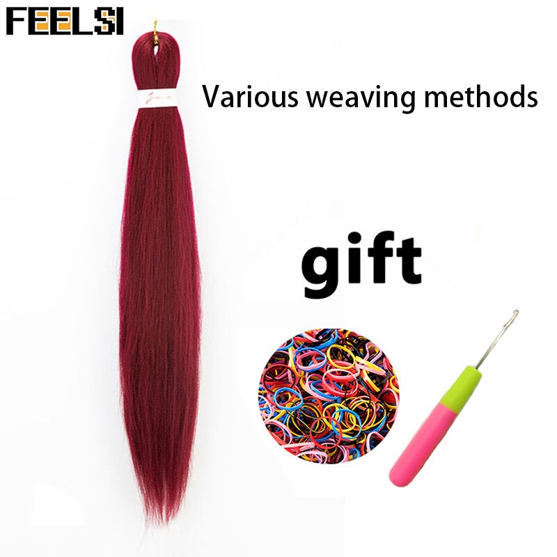 Synthetic hair Braids Ombre Braiding Hair Extension Box Braids Hair Pink Purple Yellow Golden Colors Crochet braids Kanekalon