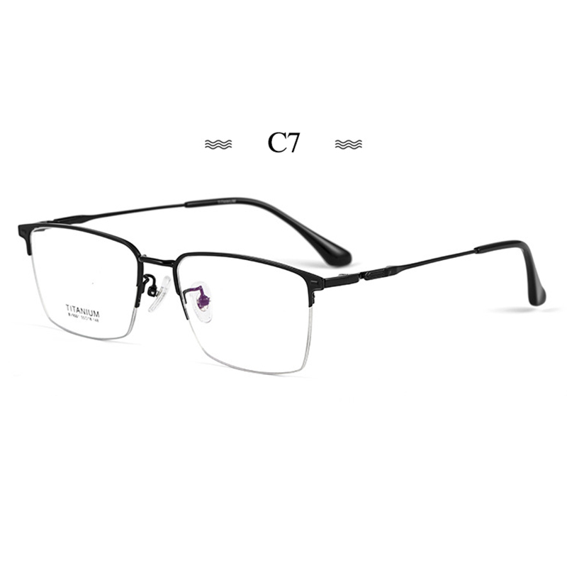 Montura de gafas de titanio puro para hombre, gafas graduadas de , a la , estilo de negocios, BV9001: C7