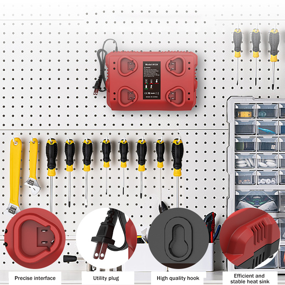 Suitable for Milwaukee M12 N12 lithium ion battery charger N124-4 charging 12A144W fast charging with USB and Typec output ports