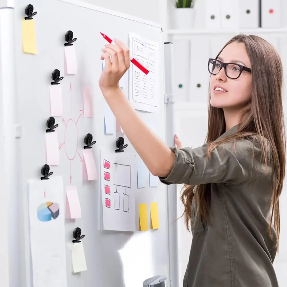 4-24Pcs Strong Magnets Magnetic Clips Bulldog Clips Heavy Duty Magnetic Clips Perfect for Whiteboard Magnets Photo Displays Home