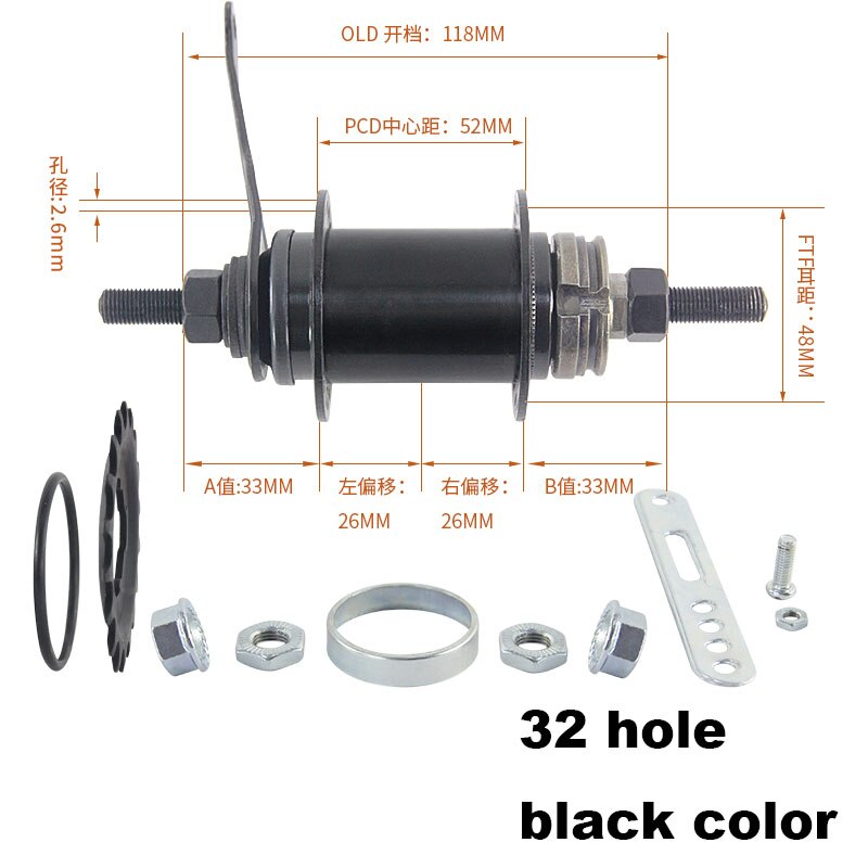 32/36 Gaten Fiets Hub Voor & Achter MTB Mountainbike Schijfrem Onderdelen Fixed Gear Fiets Racefiets Terugtraprem Hubs onderdelen